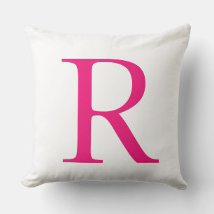 Mother's Day Gifts Birthdays Pink Monogram Name  Throw Pillow