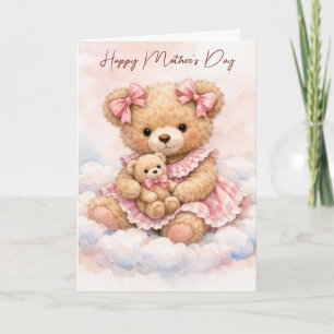 Mother's Day Girly Teddy Bear Card
