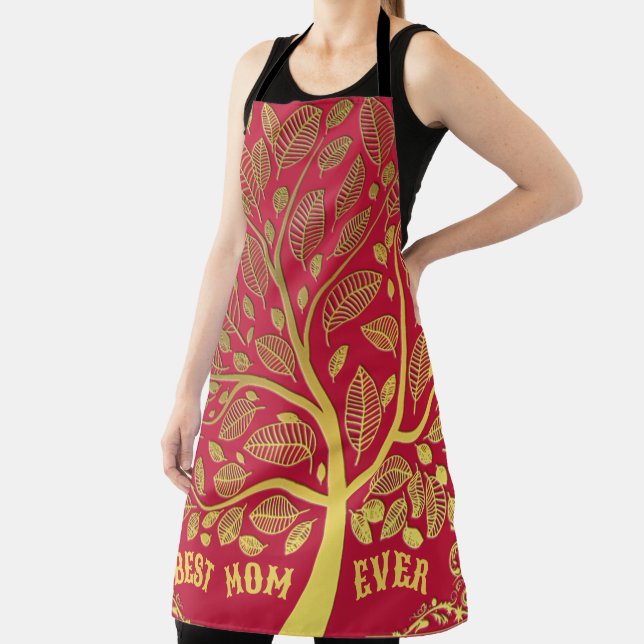 Mother's Day Gold Tree Of Life Best Mom Ever Chef Apron (Insitu)
