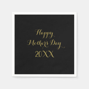Mother's Day Golden Gold Black Elegant 2023 Napkin