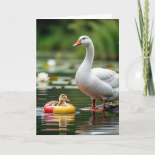 Mother's Day Goose With Gosling Card