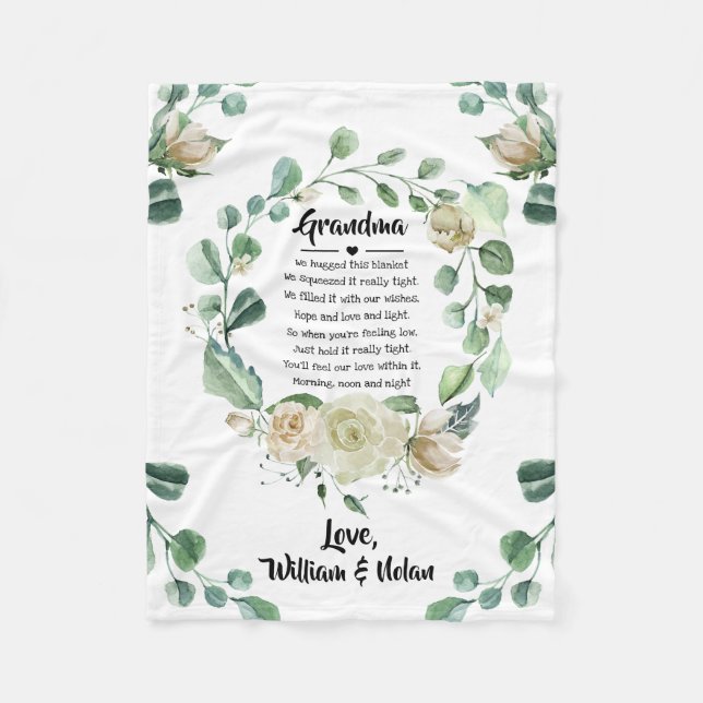 Mother's Day Grandma Grammy Nana from Grandkids Fleece Blanket (Front)