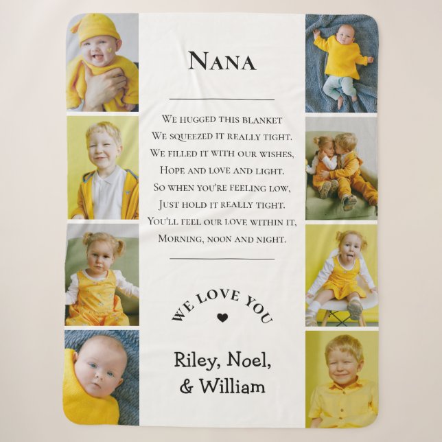 Mother's Day Grandma Grammy Nana from Grandkids Sherpa Blanket (Front)