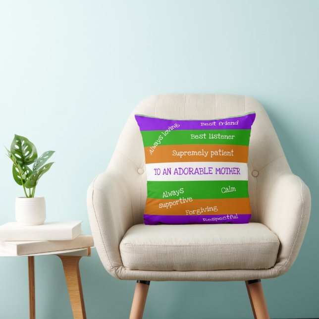 Mother's Day Great Adorable Mom Loving Patient  Throw Pillow (Chair)