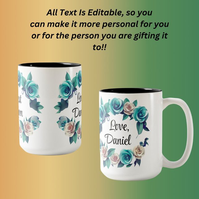Mother's Day Green And Yellow Roses  Two-Tone Coffee Mug (Creator Uploaded)