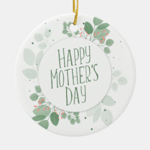 Mother's Day Green Leaves Wreath   Ornament