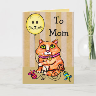 Mother's Day Greeting Card For Cat Loving Moms