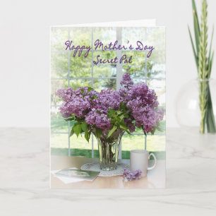 MOTHER'S DAY GREETING - SECRET PAL - LILACS CARD