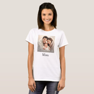Mother's Day Happy Family Mom Custom Photo Name  T-Shirt