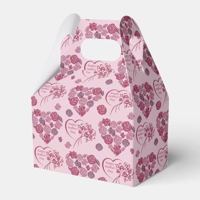 Mother's Day Heart Bouquet Pattern Favor Box (Front Side)