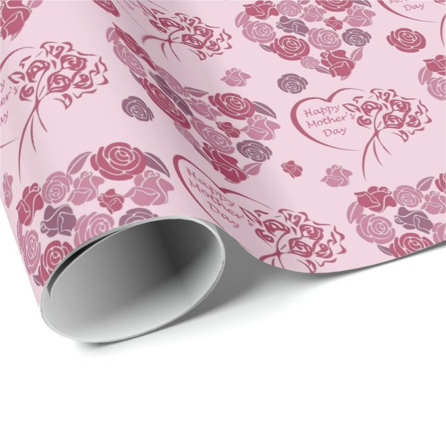 Mother's Day Heart Bouquet Pattern Wrapping Paper (Roll Corner)