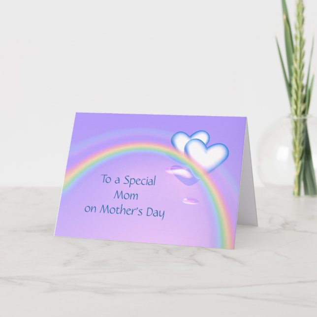 Mothers Day Hearts on Rainbow Card (Front)