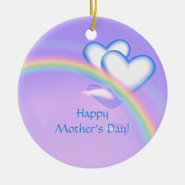 Mothers Day High Hearts Ceramic Ornament (Front)