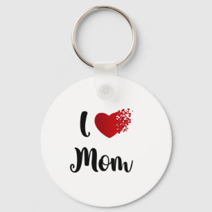 Mother's Day I Love Mom Heart Explosion Gift Keychain