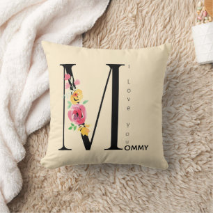 Mothers Day, I love You Mommy, Modern, Simple  Throw Pillow