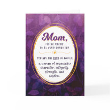Mother's Day, I'm Proud to be Your Daughter Card
