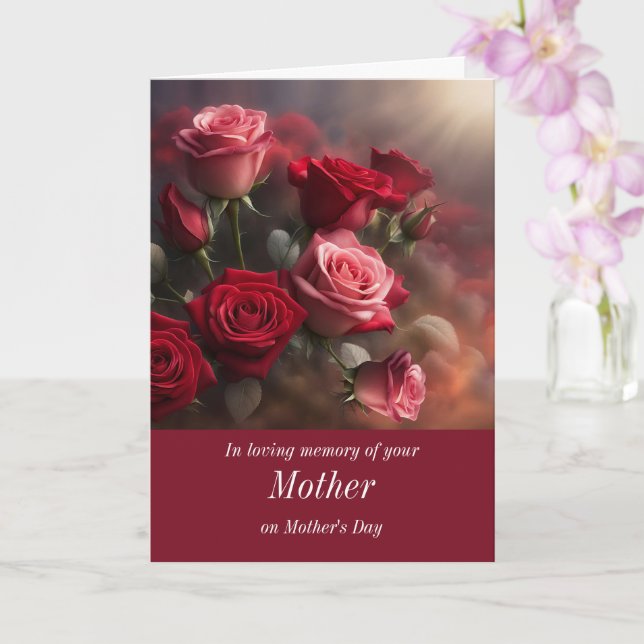Mothers Day in Remembrance of your Mother Roses Card (Orchid)