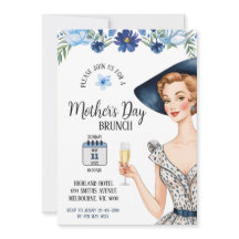 Mother's Day Invitation - Lady With Blue Hat