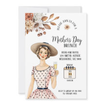 Mother's Day Invitation - Lady With Brown Hat