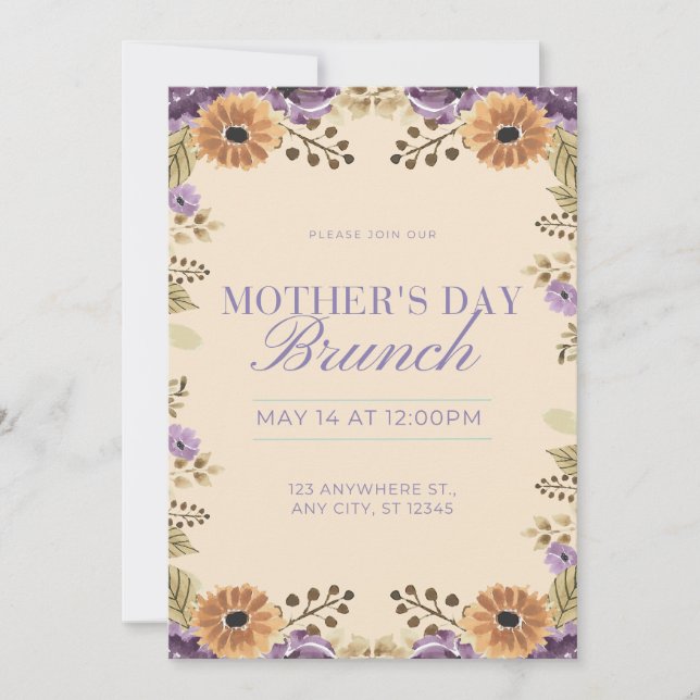 Mothers Day Invitations & Announcements flowers (Front)