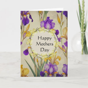 Mothers Day Iris Flowers Card