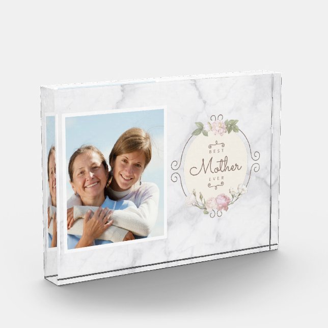 Mother's Day Keepsake Best Mother Ever Photo Block (Left)