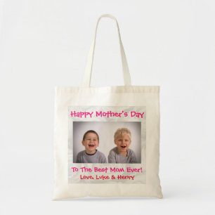 Mother's Day Love Best Mom Ever Cute Kids Photo Tote Bag