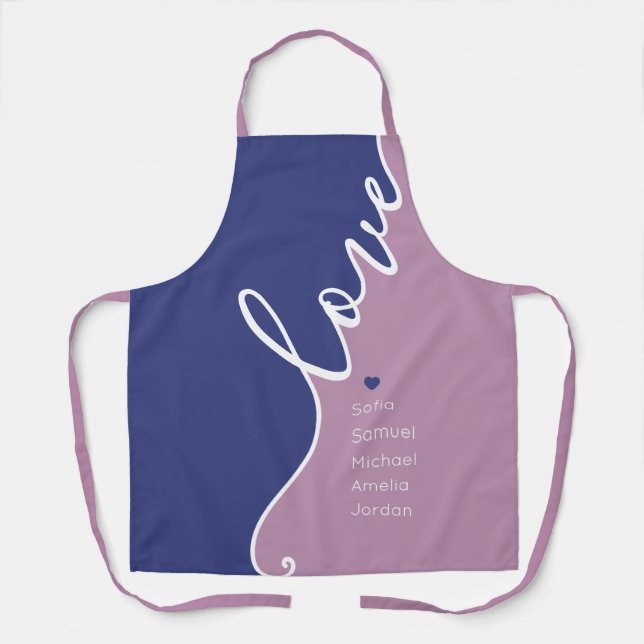 Mother's Day Love Personalized Names Apron (Front)