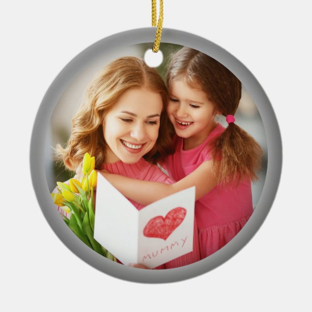 Mother's Day Love Photo For Mom Ceramic Ornament (Front)