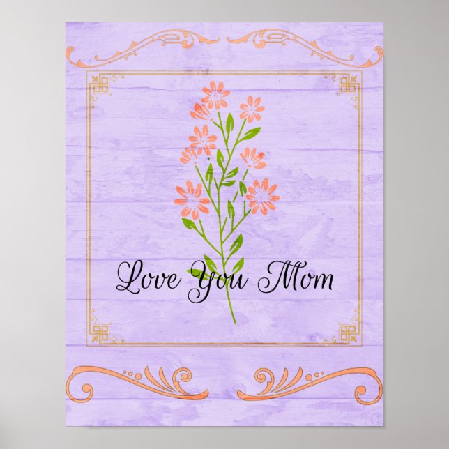 Mother's Day Love You Mom Poster  (Front)