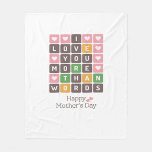 Mothers Day Love You More Than Words Heartfelt Des Fleece Blanket