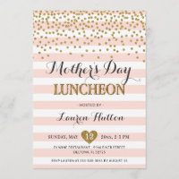 Mother's Day Luncheon Elegant Blush Pink and Gold