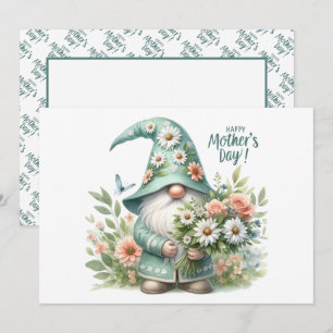 Mother's Day Magic: Whimsical Gnome Delight Holiday Card