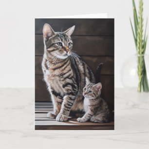 Mother's Day Mama Cat and Kitten Card