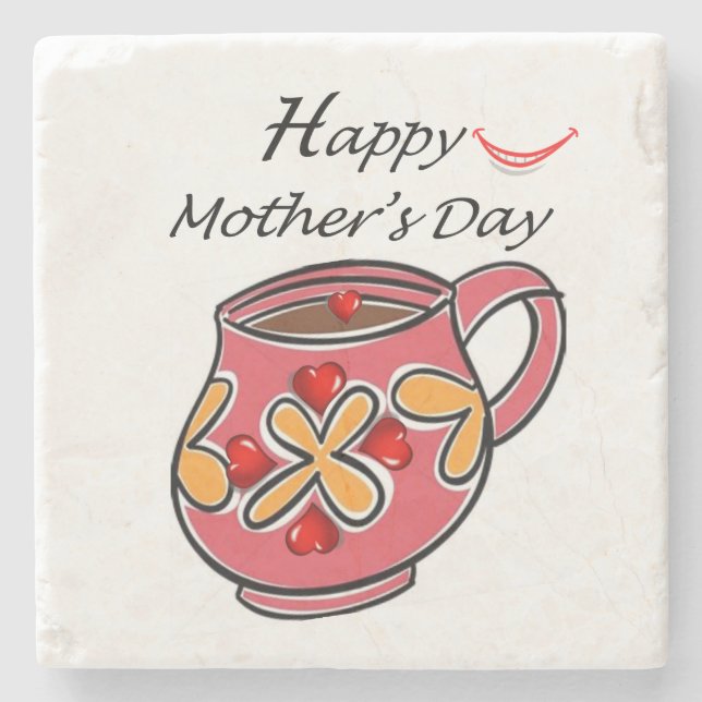 Mother's Day Marble Stone Coaster (Front)