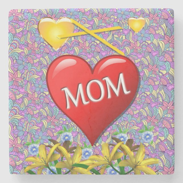 Mother's Day Marble Stone Coaster (Front)