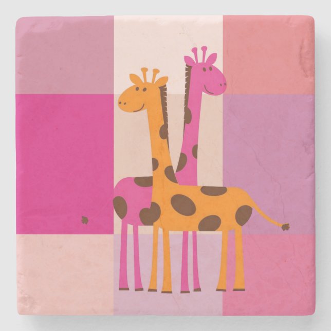 Mother's Day Marble Stone Coaster Giraffe (Front)