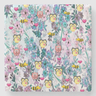 Mother's Day Marble Stone Coaster Owl