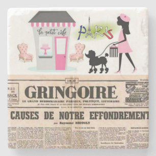 Mother's Day Marble Stone Coaster Paris, France