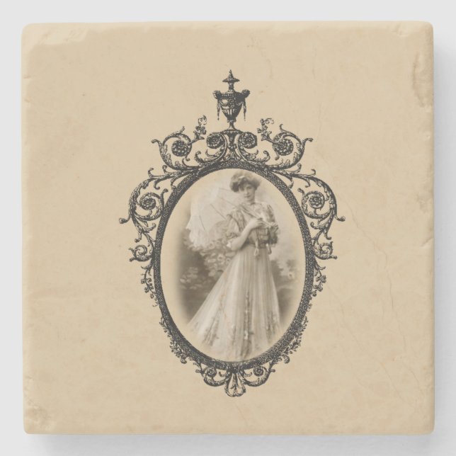 Mother's Day Marble Stone Coaster Victorian (Front)