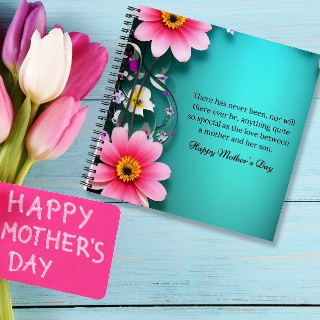 Mother's Day message in cyan customizable Notebook (Mother's Day message in cyan customizable Notebook)