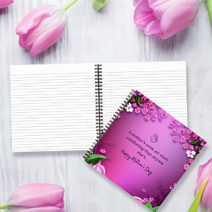 Mother's Day message in pink customizable Notebook