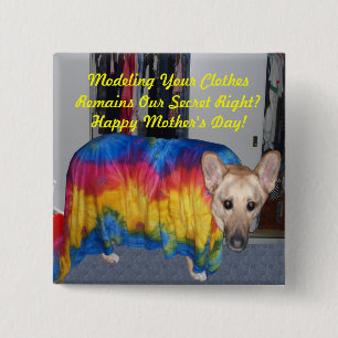 Mother's Day Modeling Clothes 2 Inch Square Button