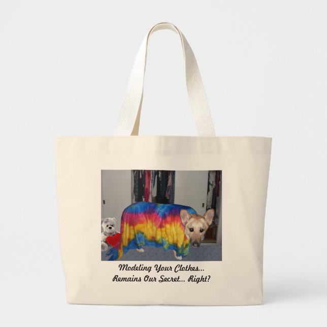 Mother's Day Modelling Clothes Large Tote Bag (Front)