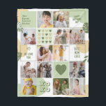 Mother's Day Mom Birthday Photo Collage Mint Green Fleece Blanket<br><div class="desc">Celebrate the special moments with your loved one with this simple, modern and minimalist Photo Collage design. This customizable picture collage design is perfect for creating a personalized and heartfelt gift featuring cherished moments, creating a visual journey of the precious memories you've shared. Great for birthday, wedding anniversary, Valentine's Day...</div>
