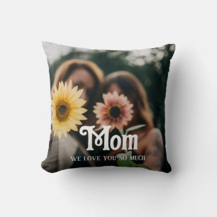 Mother's Day,Mom,chic,photo collage,fam Throw Pillow