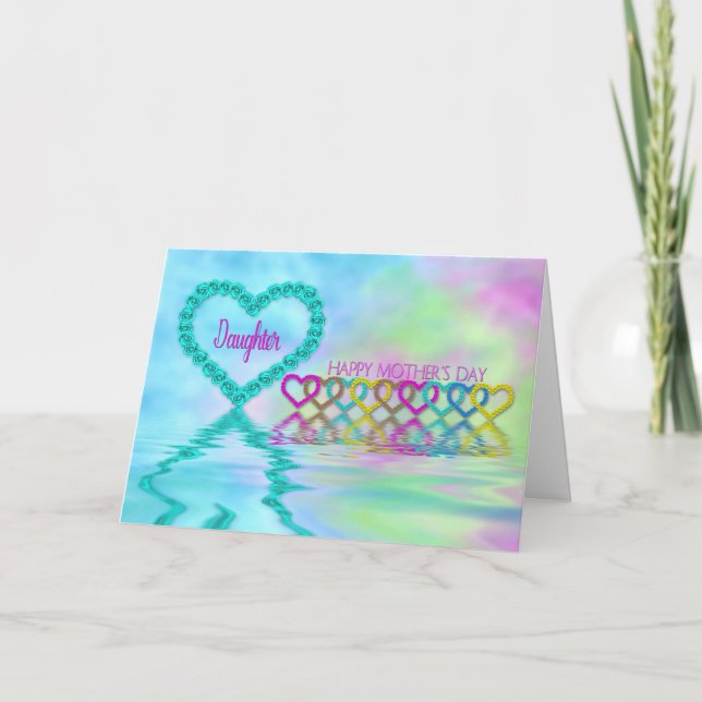 Mother's Day Mom - Daughter -  Hearts and Roses Card (Front)