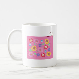 Mother's day Mom & Daughter Pink Flower Garden Mug
