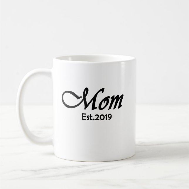 Mothers Day Mom Est 2019 Coffee Mug (Left)