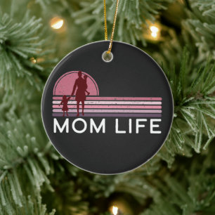Mother's Day Mom Life Name Ceramic Ornament